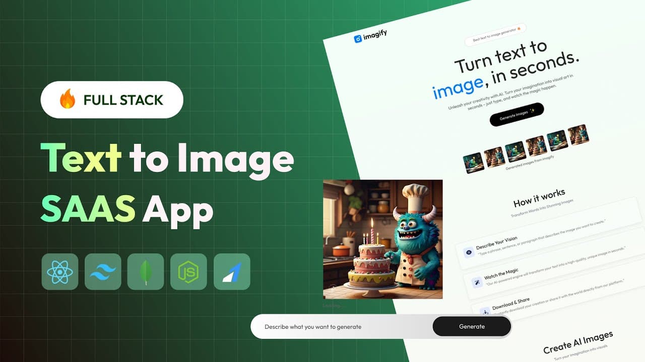 Full Stack Text to Image Generator AI SaaS App Using React JS